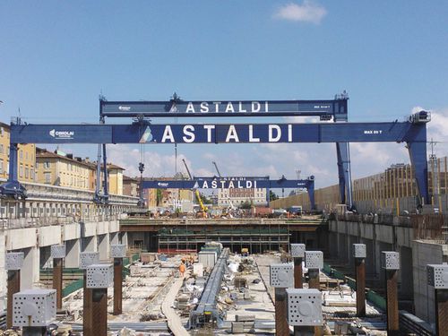 Rail-mounted gantry crane - RGC 50 - CIMOLAI TECHNOLOGY - for civil works / for subway plattforms