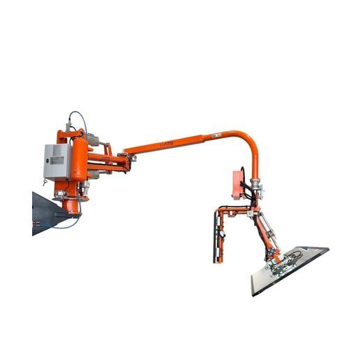 Vacuum tube lifter - ATIS s.r.l. - with gripping tool / tilting / glass