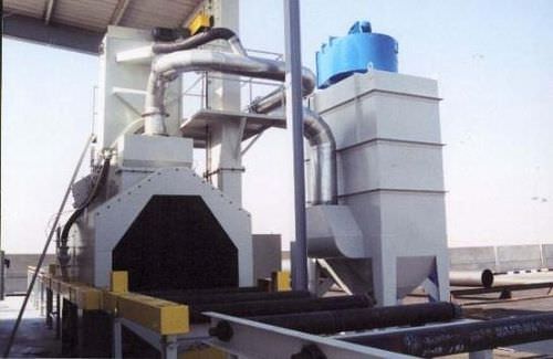 Roller conveyor shot blasting machine - 18 kg/h | 4W - 1.5 x 1.0 - Steelex International - 4-wheel / for metal