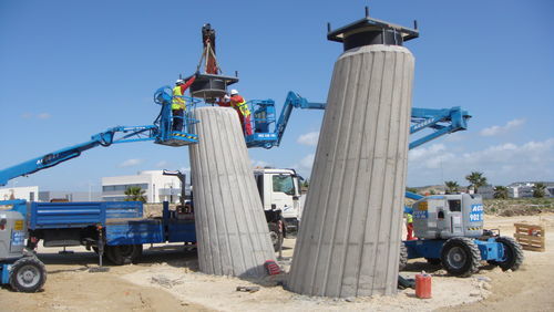 Monobloc bearing unit - LASTO-BLOCK - mageba - steel / elastomeric