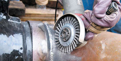 Knotted wheel brush - STH series - Lessmann - cleaning / stainless steel