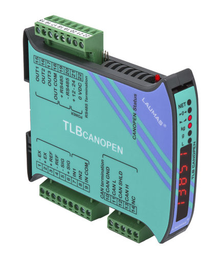 LED display weight indicator-transmitter - TLB CANOPEN  - LAUMAS Elettronica - DIN rail / IP67