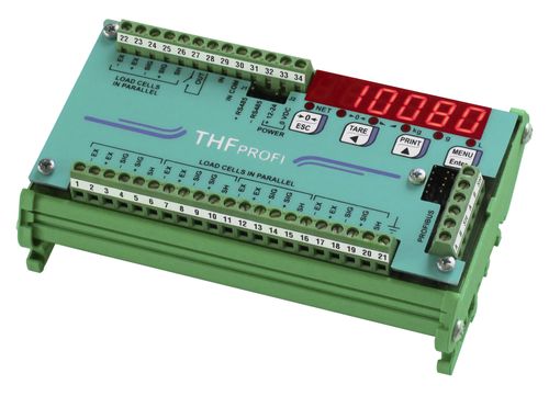 LED display weight indicator-transmitter - THFPROFI series - LAUMAS Elettronica - DIN rail / explosion-proof