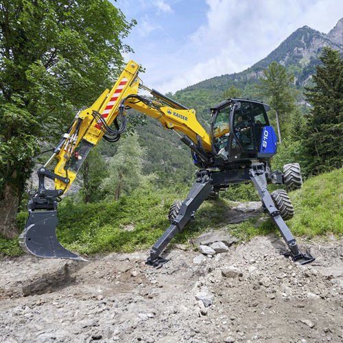 Midi boom excavator - S10 - KAISER AG Fahrzeugwerk - rubber-tired / Tier 3 / construction