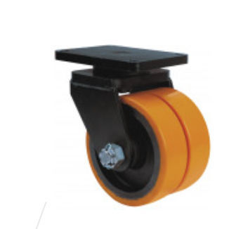 Fixed caster - HLR-HU series - Ruedas Alex - base plate / double / glass