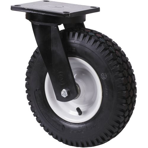Swivel caster - HLBI-RIT 6 series - Ruedas Alex - base plate / with pneumatic tire / pressed steel