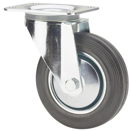 Swivel caster - 120-120 series - Ruedas Alex - base plate / rubber / pressed steel