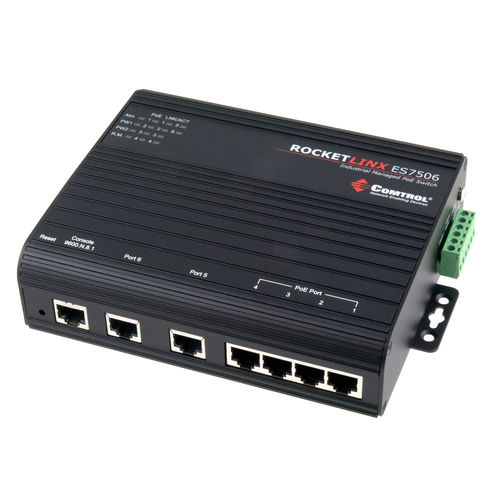 Managed switch - RocketLinx® ES7506 - Comtrol Corporation - 6 ports / wireless / built-in