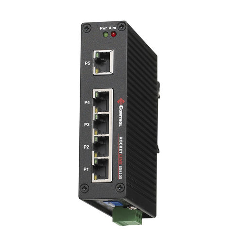 Unmanaged switch - RocketLinx ES8105-XT - Comtrol Corporation - 5 ports / gigabit Ethernet / DIN rail