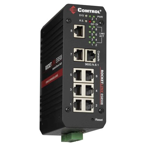 Managed switch - RocketLinx ® ES8508-XT - Comtrol Corporation - 8 ports / DIN rail mounted / redundant