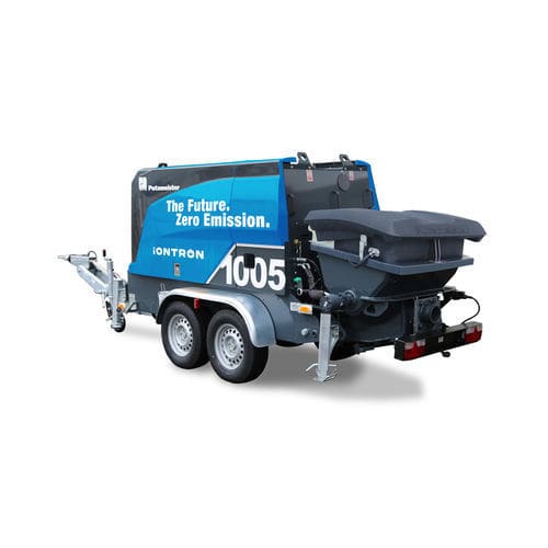 Trailer-mounted concrete pump - BSA 1005 iONTRON - PUTZMEISTER - for construction / electric