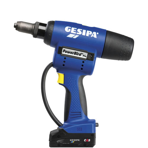Riveting tool with spring-loaded trigger - PowerBird&reg; Pro Gold Edition - SFS Group Germany GmbH - with brushless DC motor / battery-powered / for blind rivets