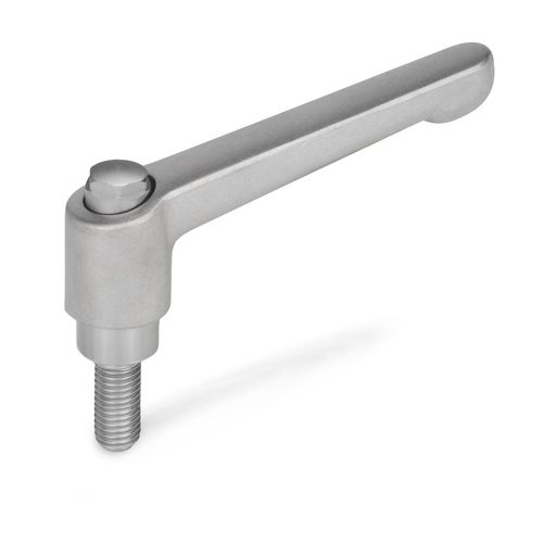 Stainless steel clamping lever - HEK series - Inocon GmbH - adjustable / threaded / rustproof