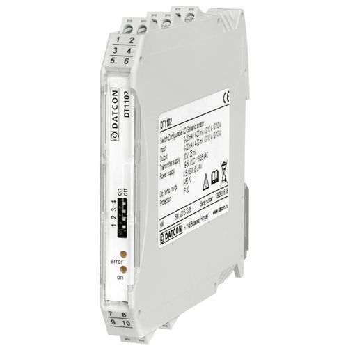 Galvanic isolator - DT1102 (PS) switch selectable I/O - Datcon Industrial Electronics Ltd. - 4-20mA / current / DC voltage