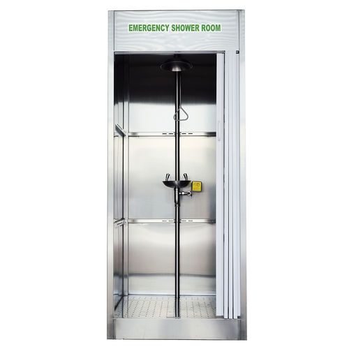 Floor-standing safety shower - DAAO6604 - shanghai DaAo safety equipment Co.LTD - with eyewash station / stainless steel