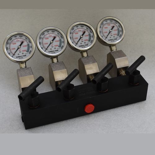 4-way manifold - EAC-404 manobuild - Taon Hydraulik Komponenter ApS - painted steel / hydraulic / high-pressure