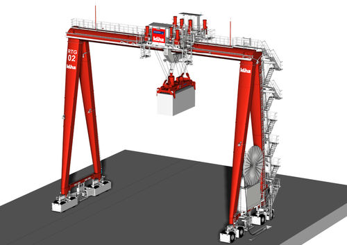 Mobile gantry crane - RTG / ARTG - Künz GmbH - for container / single-girder / automated