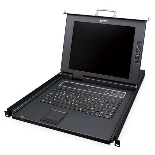 KVM switch with keyboard - IKVM-210-16M - PLANET Technology Corp. - rack-mount / 1U / 16 ports