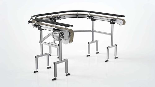 Chain conveyor - Robotunits GmbH - slat chain / curved / accumulation