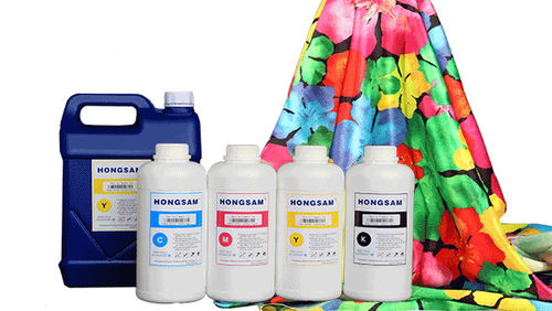 Inkjet printing ink - ZHENGZHOU HONGSAM DIGITAL SCIENCE & TECHNOLOGY CO., LTD - for textiles / yellow / blue