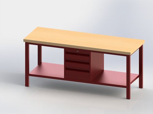 Beech workbench - 218/C - Arredindustria e Lory Srl - for workshops / garage / assembly