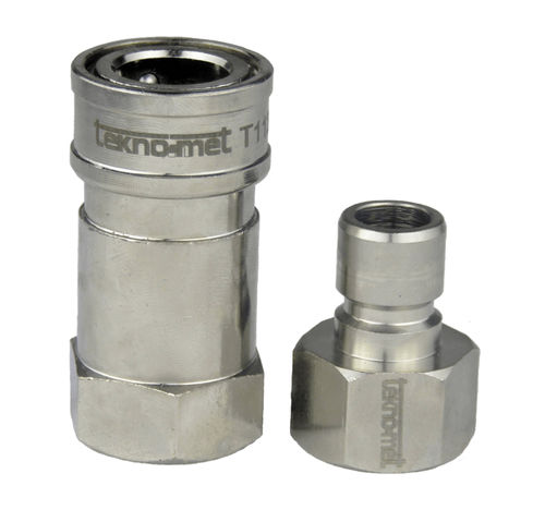 Hydraulic fitting - T112 series - TEKNO-MET BAĞLANTI ELEMANLARI SAN. ve TİC. LTD. ŞTİ - quick / nickel-plated brass / stainless steel