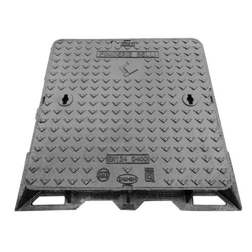 Ductile iron manhole cover - CHD MACHINED CLASS D400 - Fonderie Belli SPA - square