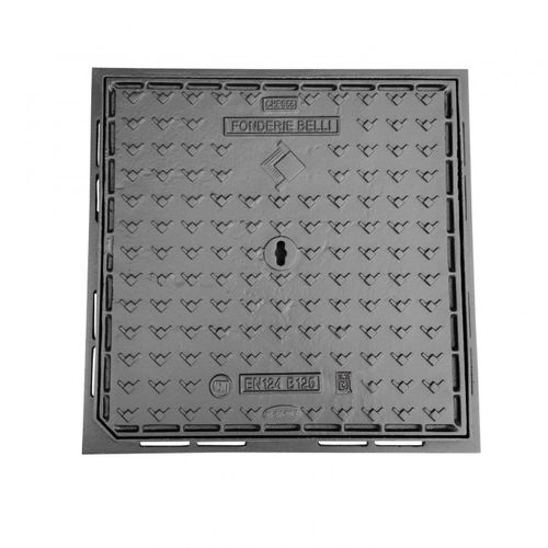 Ductile iron manhole cover - CHBS- CHCS - B125/C250 - Fonderie Belli SPA - square
