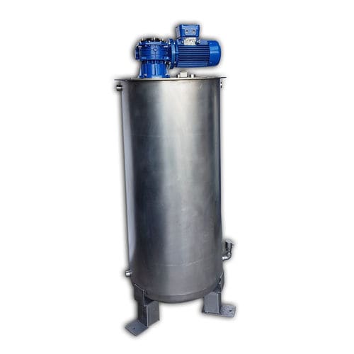 Vessel with mixer - ASS-TK1403-ME - Airmation ECP srl - accumulation / stainless steel / cylindrical