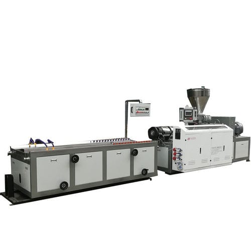 Conical twin-screw extrusion line - YF series - Suzhou ACC Machine Co., Ltd. - double output / profile / for PVC