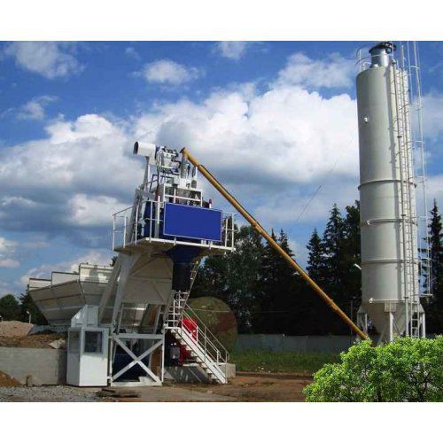 Stationary concrete batching plant - PCC100 - Polygonmach - compact / horizontal / twin-shaft