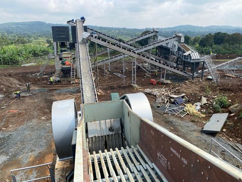 Jaw crushing and screening plant - Polygonmach - stationary / fine / high-capacity
