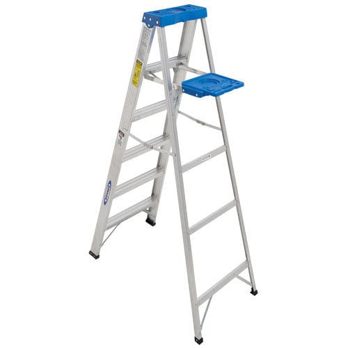 Aluminum ladder - 366 - WERNER CO - shelf