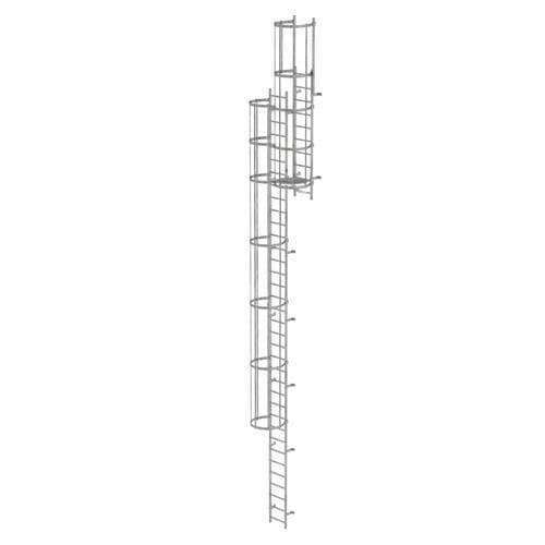Aluminum ladder - 5201 series - Munk Günzburger Steigtechnik - with safety cage