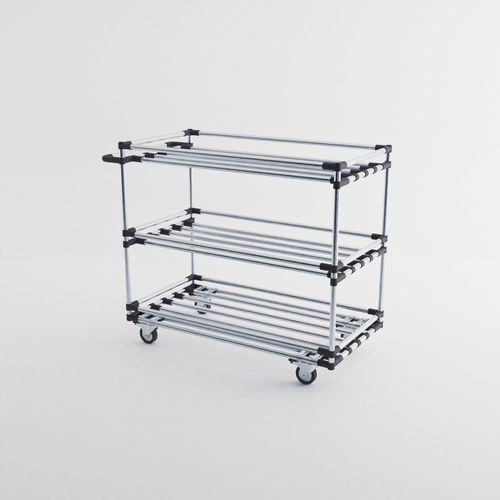 Handling cart - LOG-0202 - OPEX FACTORY - steel / 3 levels / profile