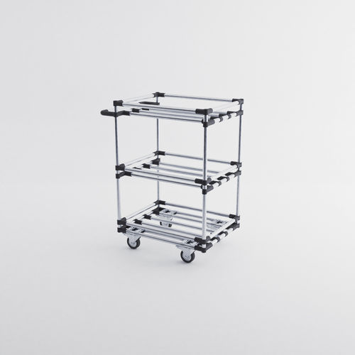 Transport cart - LOG-0203 - OPEX FACTORY - steel / 3 levels / profile