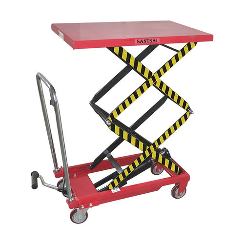 Double-scissor lift table - SPT15-127 - SANTSAI MACHIENRY - foot-operated / mobile / for order picking
