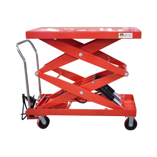 Double-scissor lift table - SS_TF100SD - SANTSAI MACHIENRY - foot-operated / mobile / for order picking