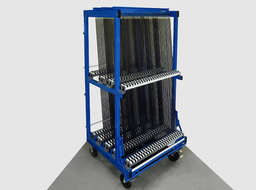 Storage cart - HEGLA Fahrzeugbau GmbH&Co.KG - 2 levels / for metal sheets / with swivel casters