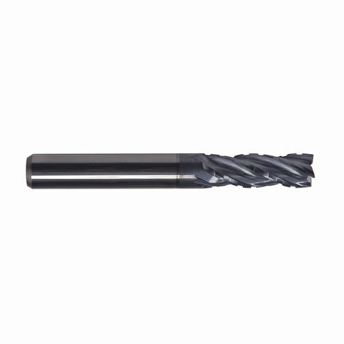 ONLINECARBIDE 3/8" Solid Carbide End Mill - 4 Flute, .125 Corner Radius, TiAlN Coated - USA Made