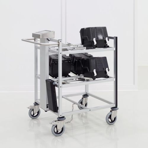 Transport trolley - Fabmatics GmbH - storage / stainless steel / 2 levels