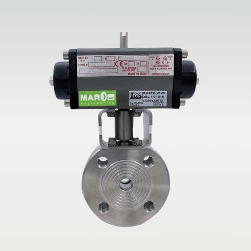 Ball valve - 050423012 - MAROS Engineering - pneumatically-operated / threaded / wafer