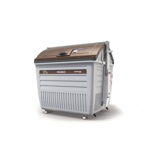 Metal waste container - Sanimobel - side-loading / for urban waste / fire-resistant