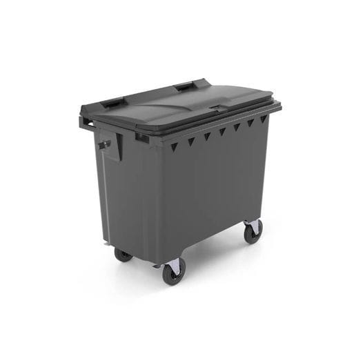 HDPE waste container - C700 - CONTENUR SL - with lid / 4-wheel / stackable