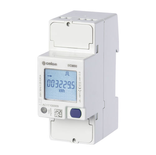 Single-phase electric energy meter - WECM80-E - Celsa Messgeräte GmbH - DIN rail / Modbus / with LCD display