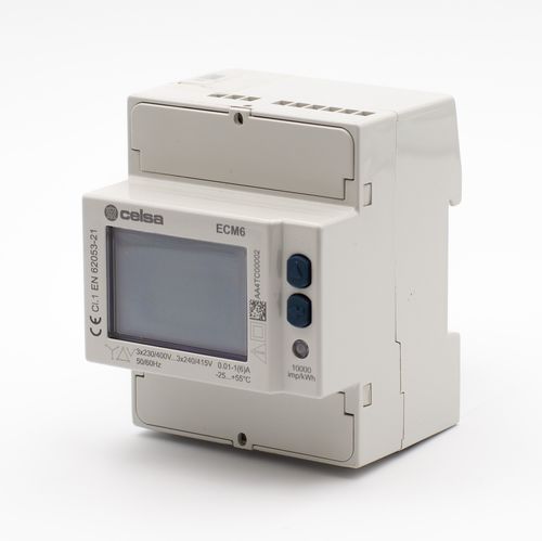 Three-phase electric energy meter - ECM6 - Celsa Messgeräte GmbH - DIN rail / with LCD display / pulse output