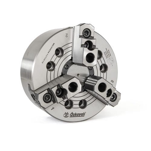 Power chuck - CHS Series - Ozkayali Workholding and Spanntechnik - 3-jaw / steel alloy / with hard jaws