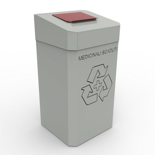 Galvanised steel trash bin - CFS - Essegi meccanica - for medical waste / with lid