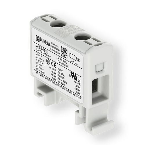 Power terminal block - VC05-0010 - ZELEC - DIN rail-mounted / screw connection / insulated