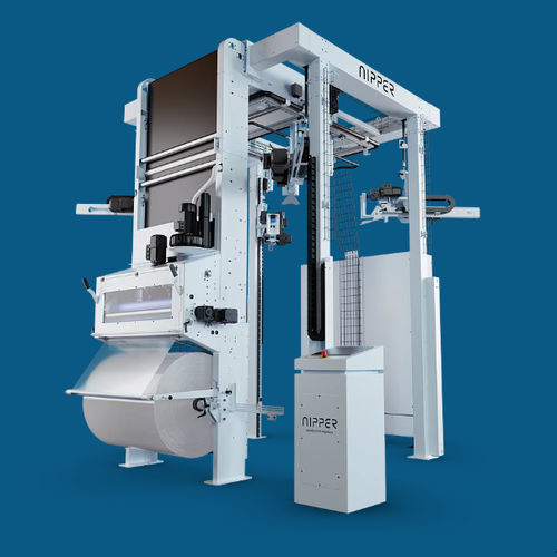 In-line hooding machine - SHARPHOOD - Nipper - stretch film / for film / for pallet